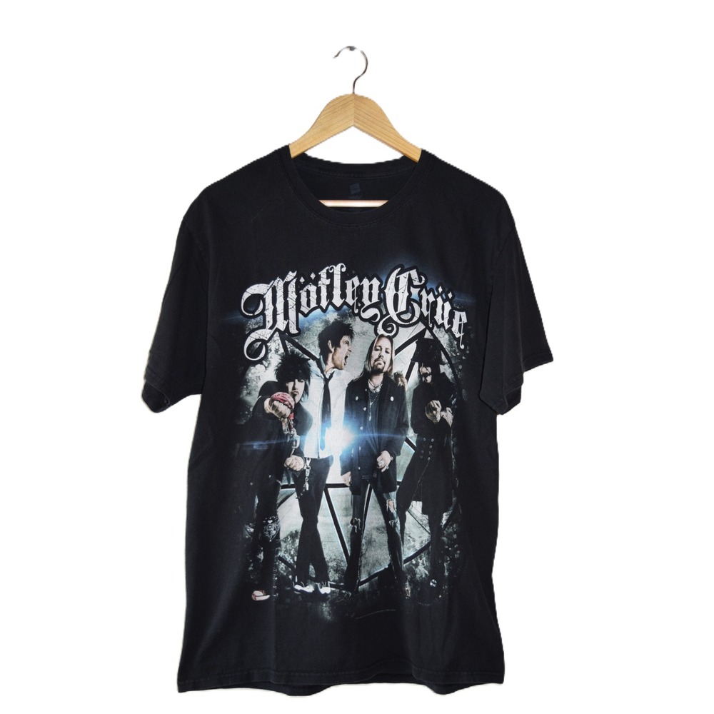 Motley Crue T Shirt Mens Large Black Good 2012 The Tour Graphic Band Tee Rock
